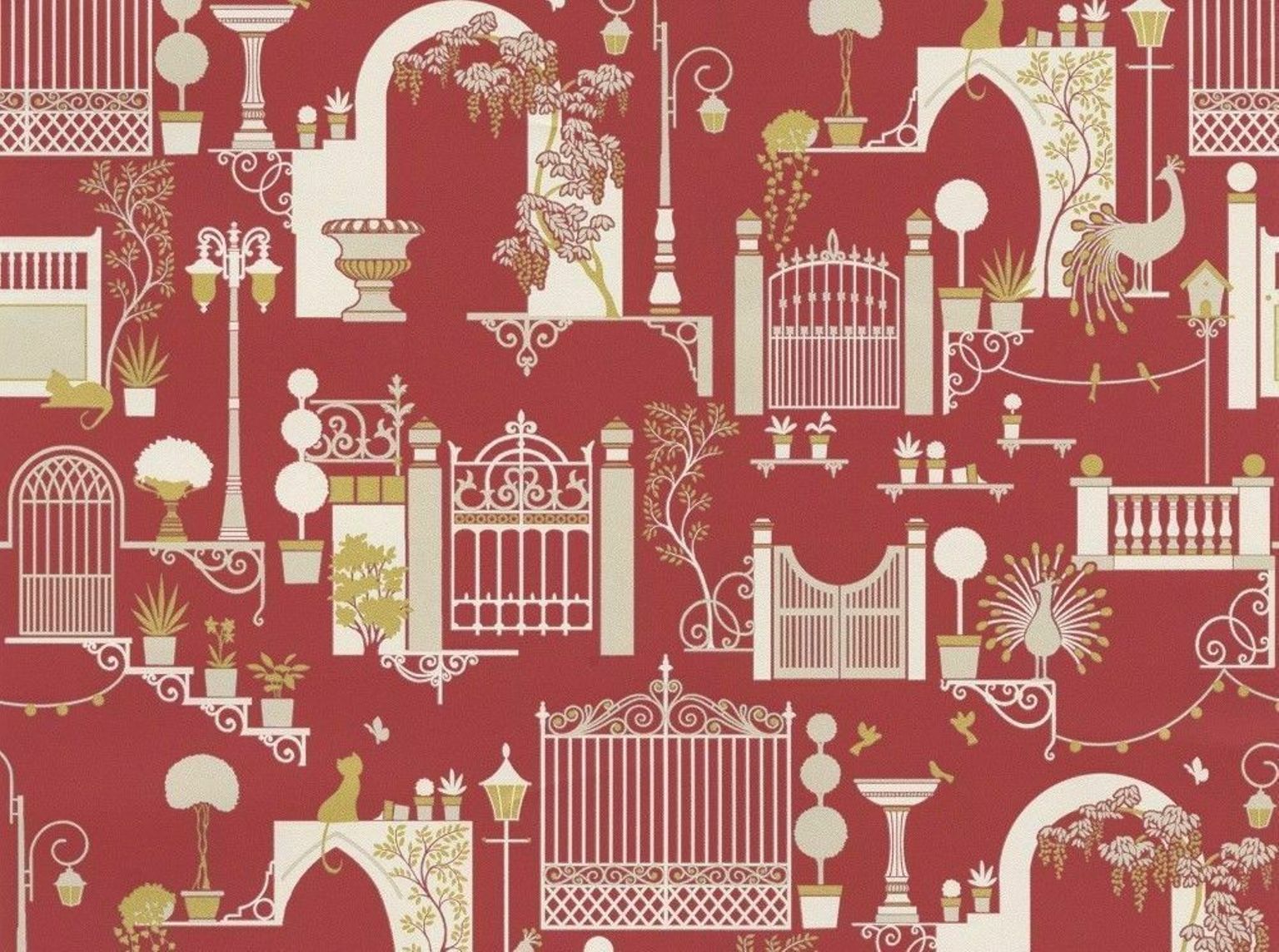 Red And White Madeline Design From Belgravia Part Of - Wallpaper - HD Wallpaper 