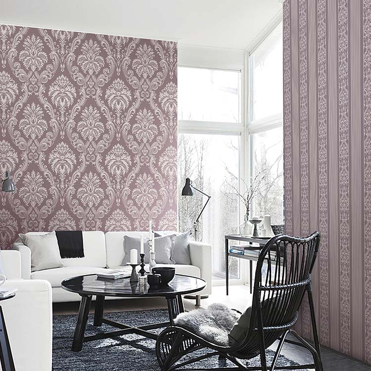 Combo Flower Design Flocking Wallpaper Velvet Wallpaper - Wallpaper - HD Wallpaper 