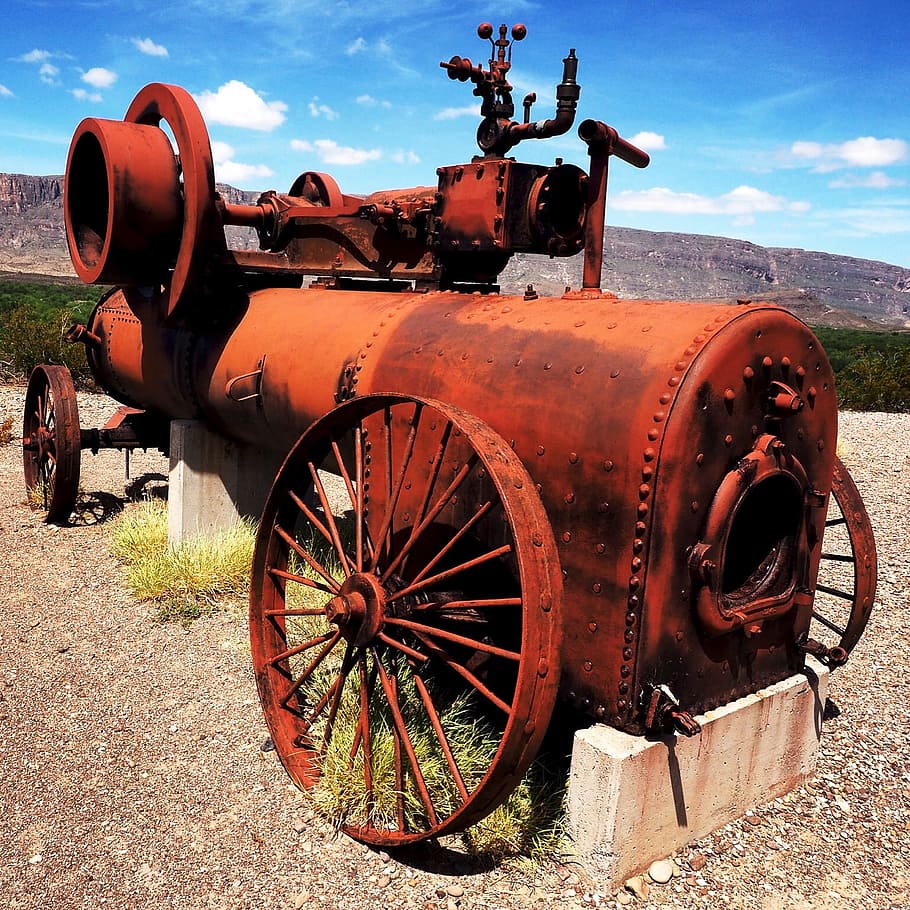 Red Metallic Vintage Machine, Abandoned, Cannon, Classic, - Cannon - HD Wallpaper 