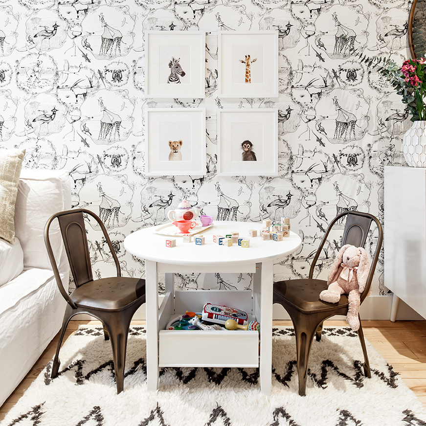 Black And White Wallpaper Nursery - HD Wallpaper 