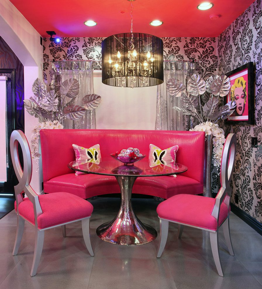 Silver And Contemporary Dining Room Silver Painted - Living Room - HD Wallpaper 