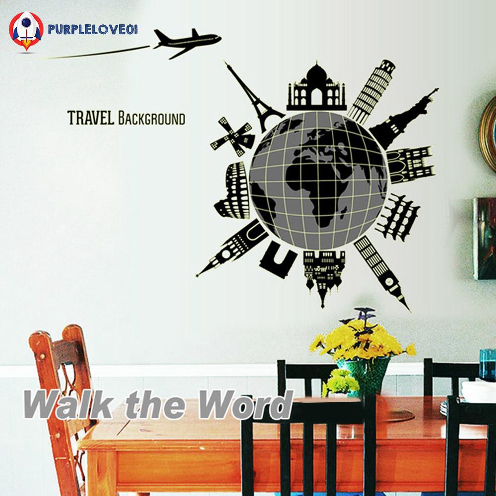 Clock Wall Travel Sticker - HD Wallpaper 