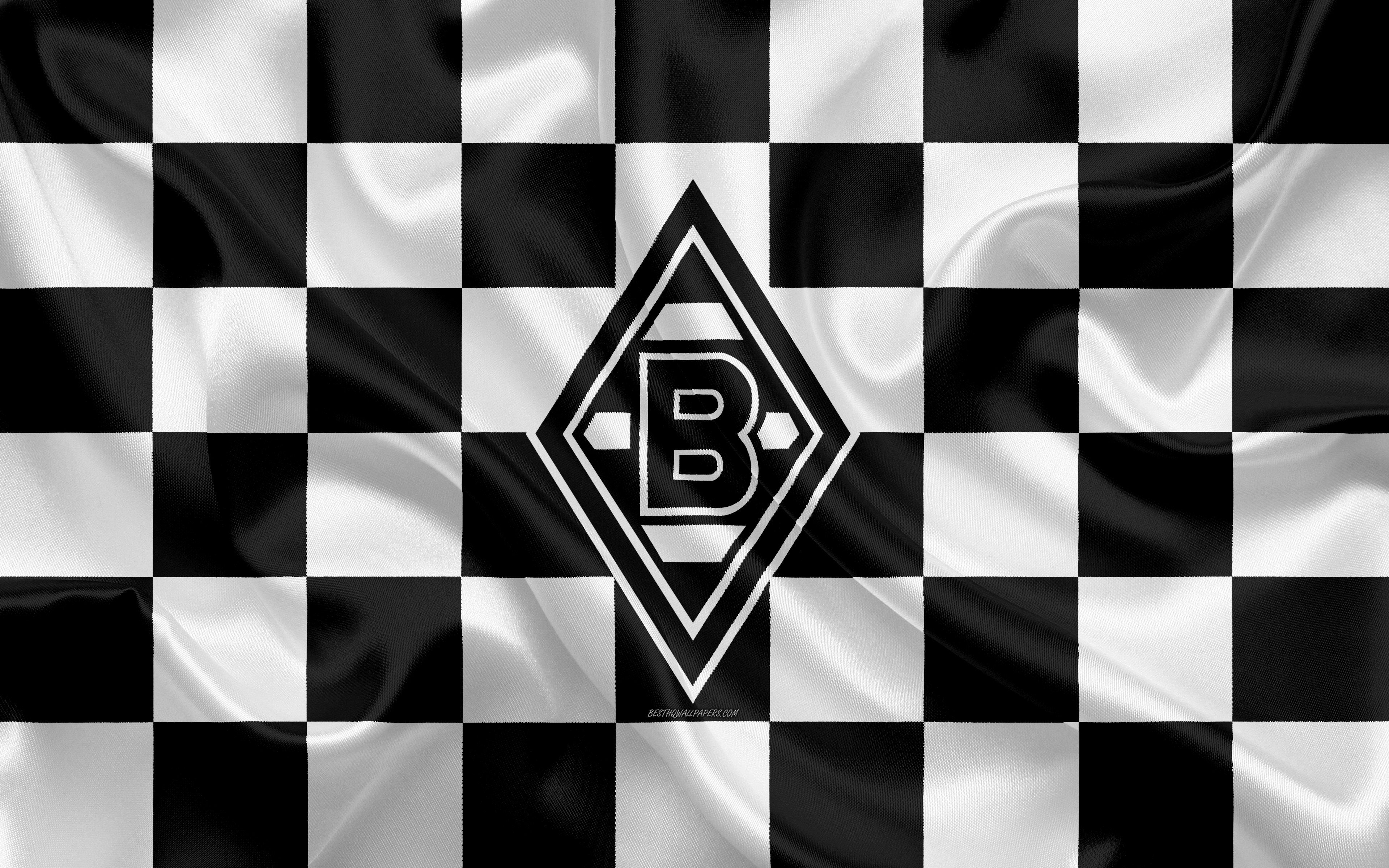 Borussia Monchengladbach, 4k, Logo, Creative Art, Black - 1899 Hoffenheim Fc Flag - HD Wallpaper 