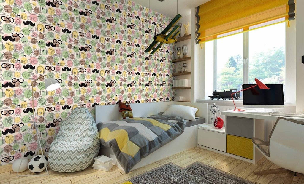 Bedroom Dinosaur Wall Mural - HD Wallpaper 