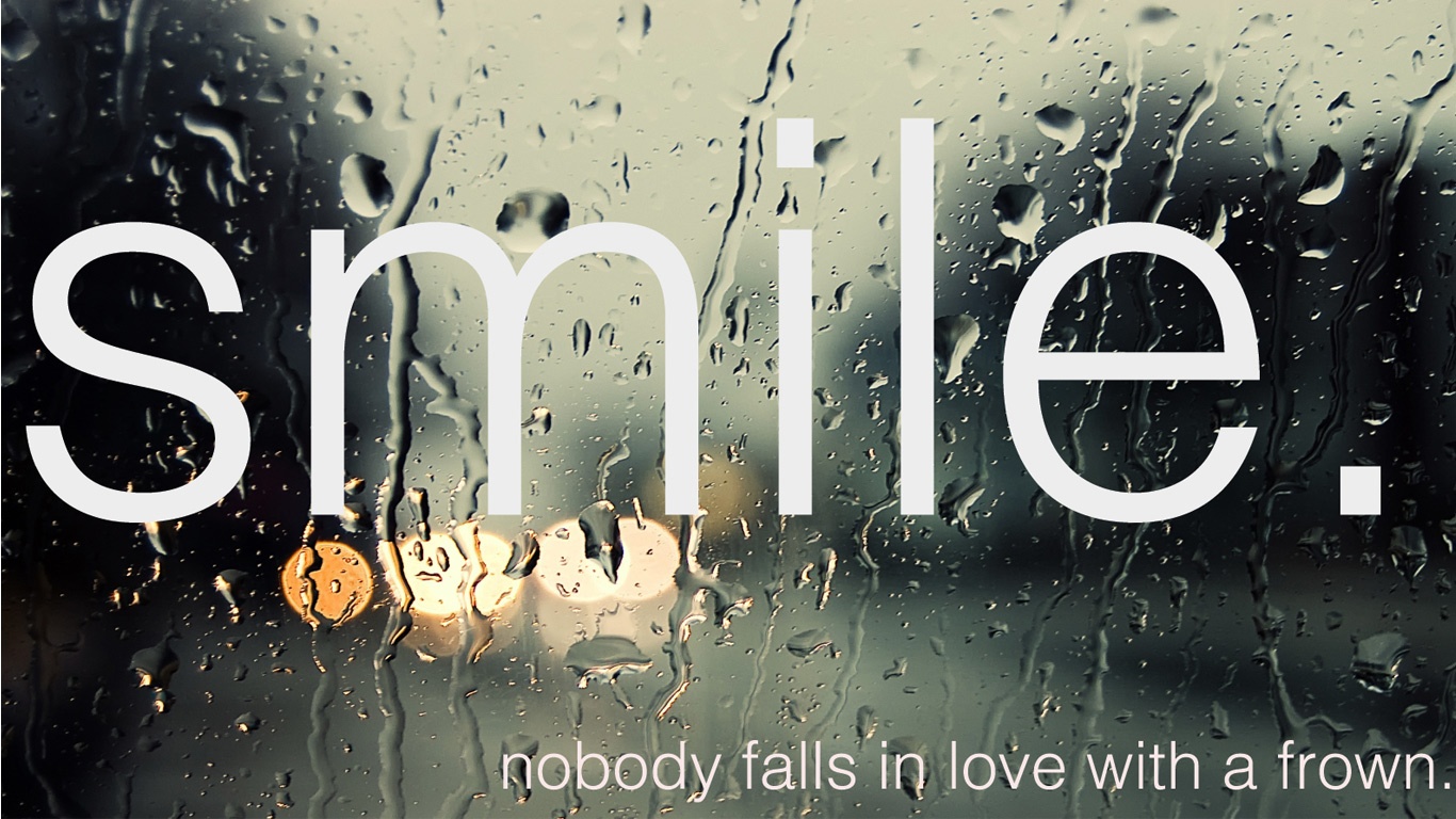 Smile City Love Quote Rain Rain Drops Smile - Quotes On Smile Hd - HD Wallpaper 