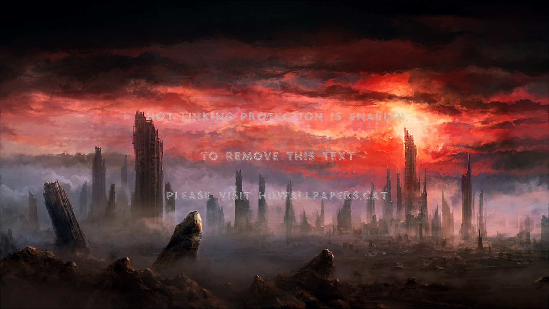 Tainted Skies Post Apocalyptic End Of World - Anthropogenic Deterioration - HD Wallpaper 