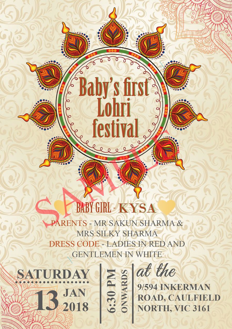 Baby S First Lohri Festival - First Lohri Invitation Card - 900x1276  Wallpaper 