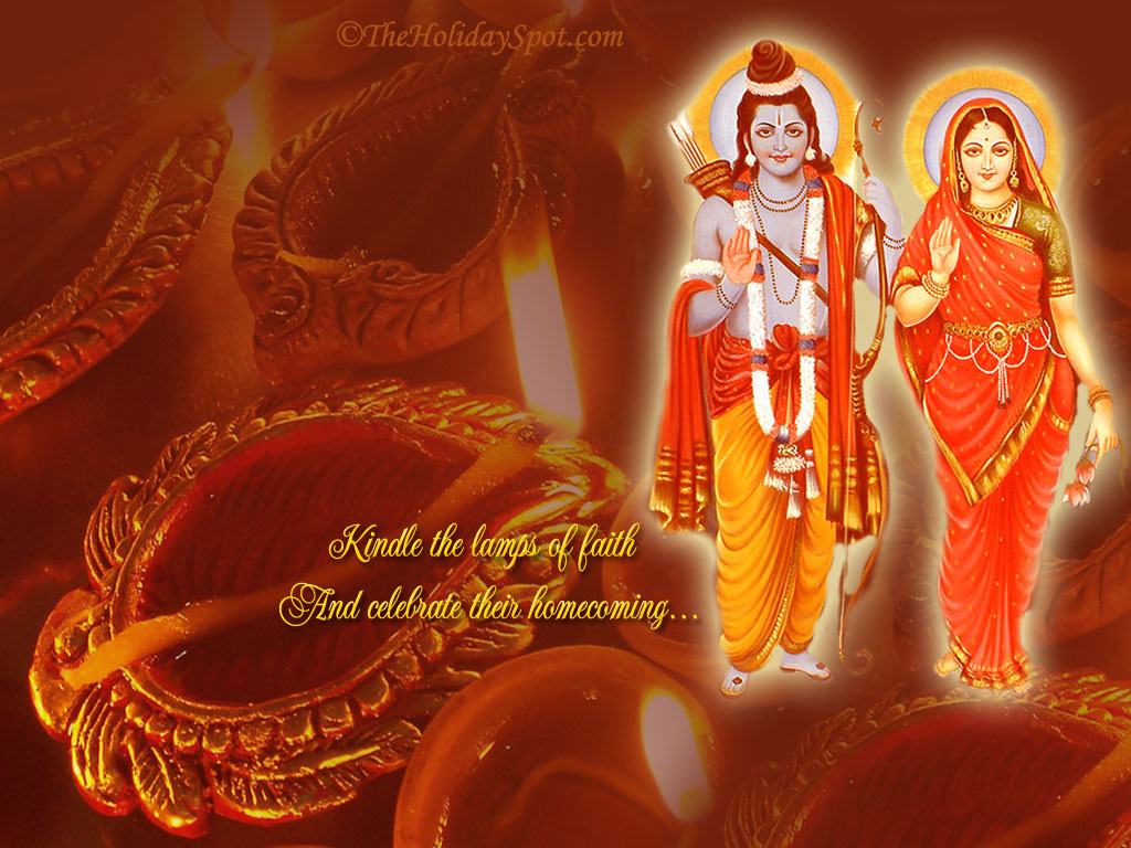Happy Diwali Rama And Sita - HD Wallpaper 