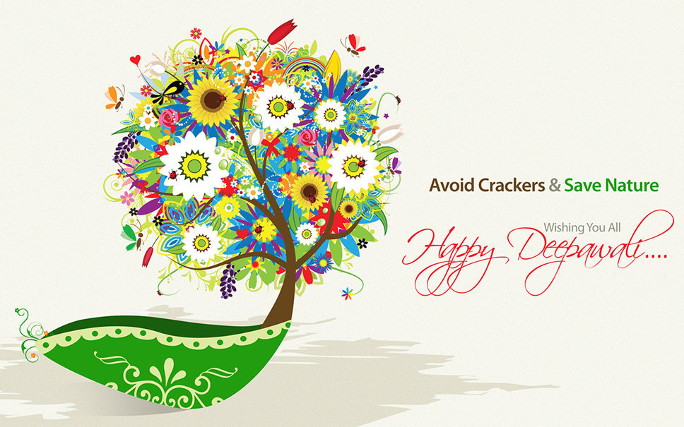 Eco Friendly Diwali Wallpaper For Avoid Crackers - Happy Diwali Pollution Free - HD Wallpaper 