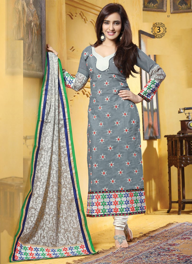 Neha Sharma In Grey Salwar - HD Wallpaper 