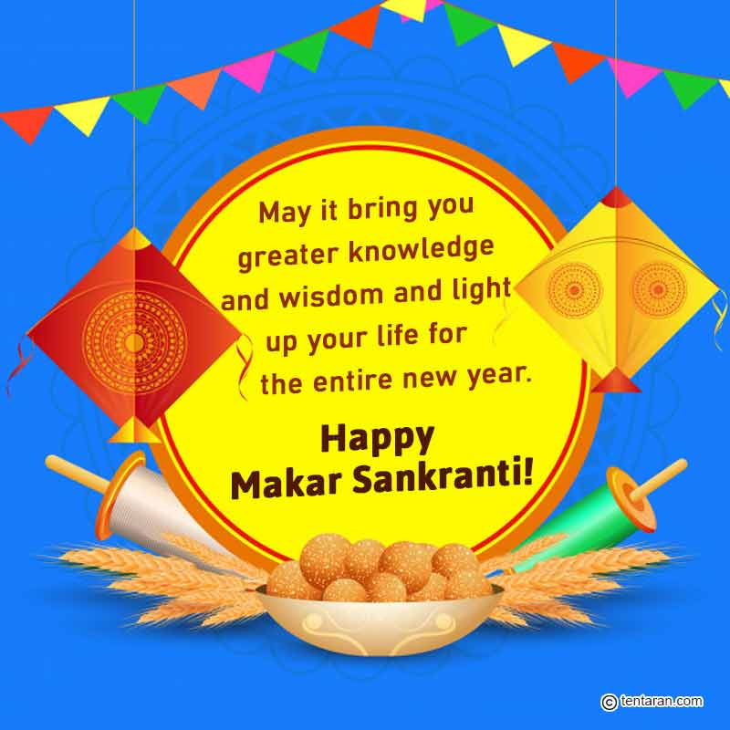 Happy Makar Sankranti Image1 - Makar Sankranti Wishes In Blue - HD Wallpaper 