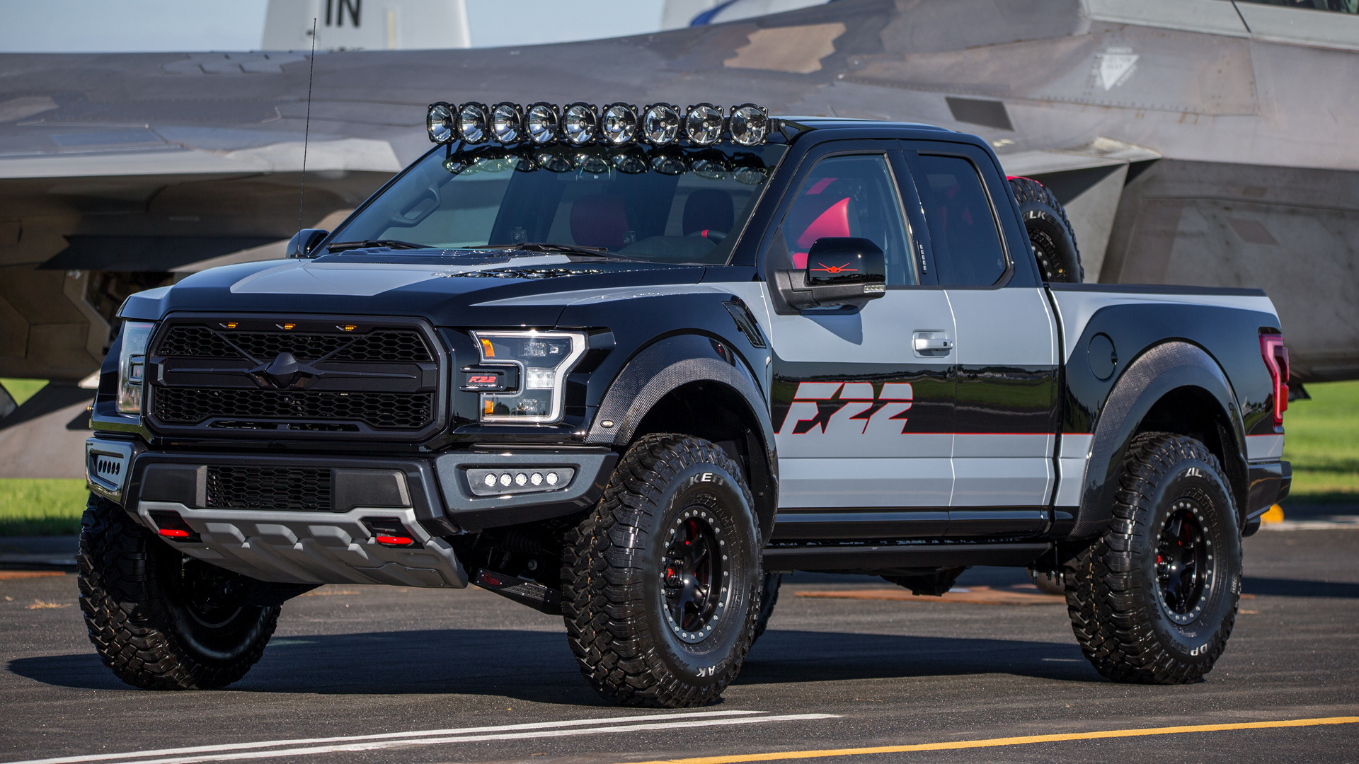 F22 Raptor Ford F150 - HD Wallpaper 