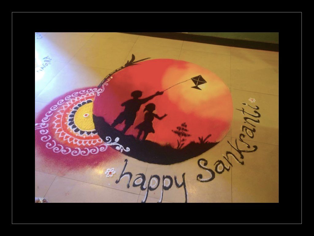 Rangoli Design Makar Sakranti 2020 Iforher - Easy Makar Sankranti Rangoli Designs - HD Wallpaper 