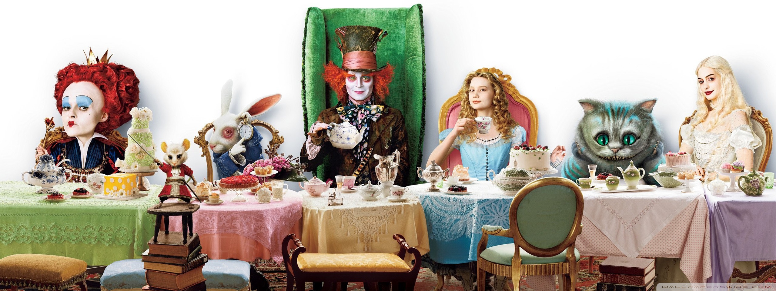 Alice In Wonderland Tim Burton Wallpaper Hd - HD Wallpaper 