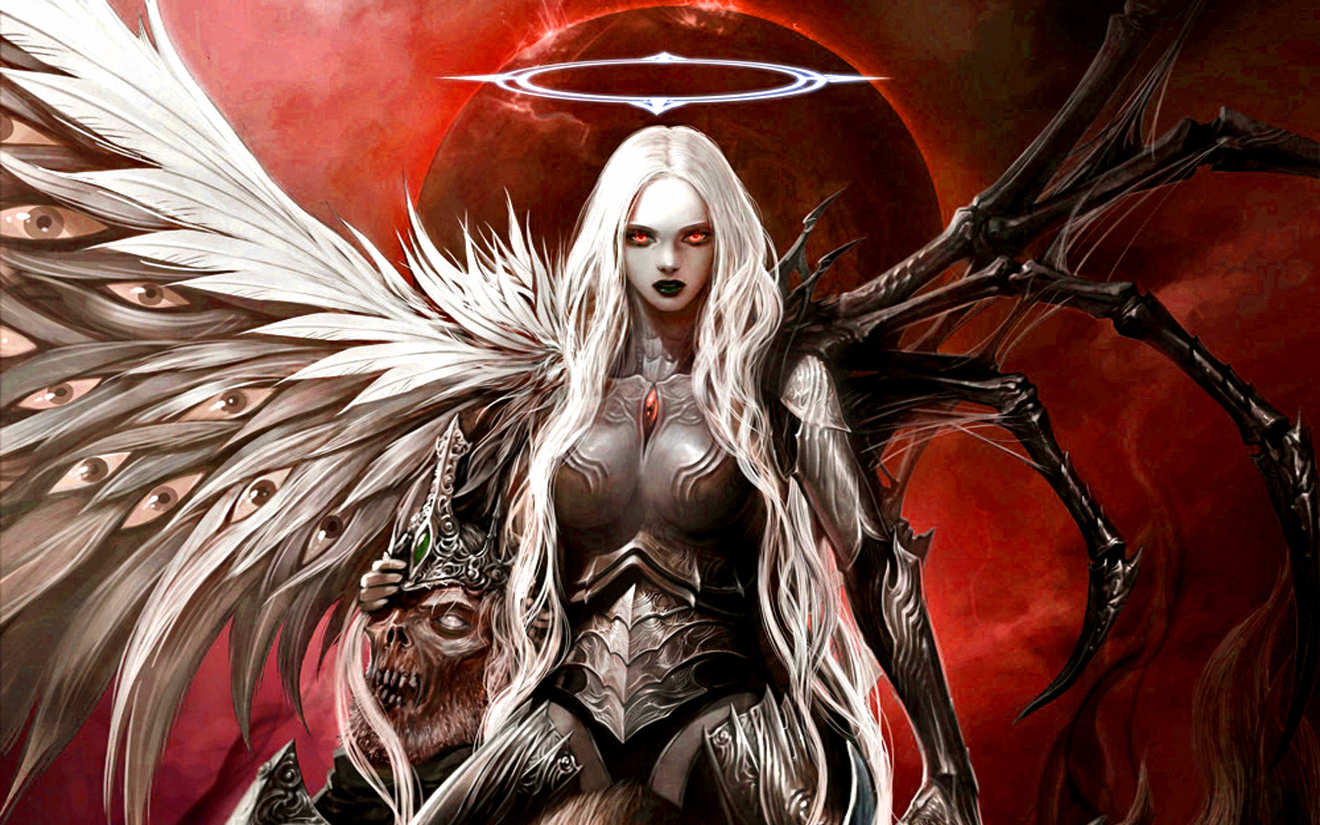 Download Hd Dark Angel Desktop Wallpaper Id - Evil Angel Fantasy Art - HD Wallpaper 