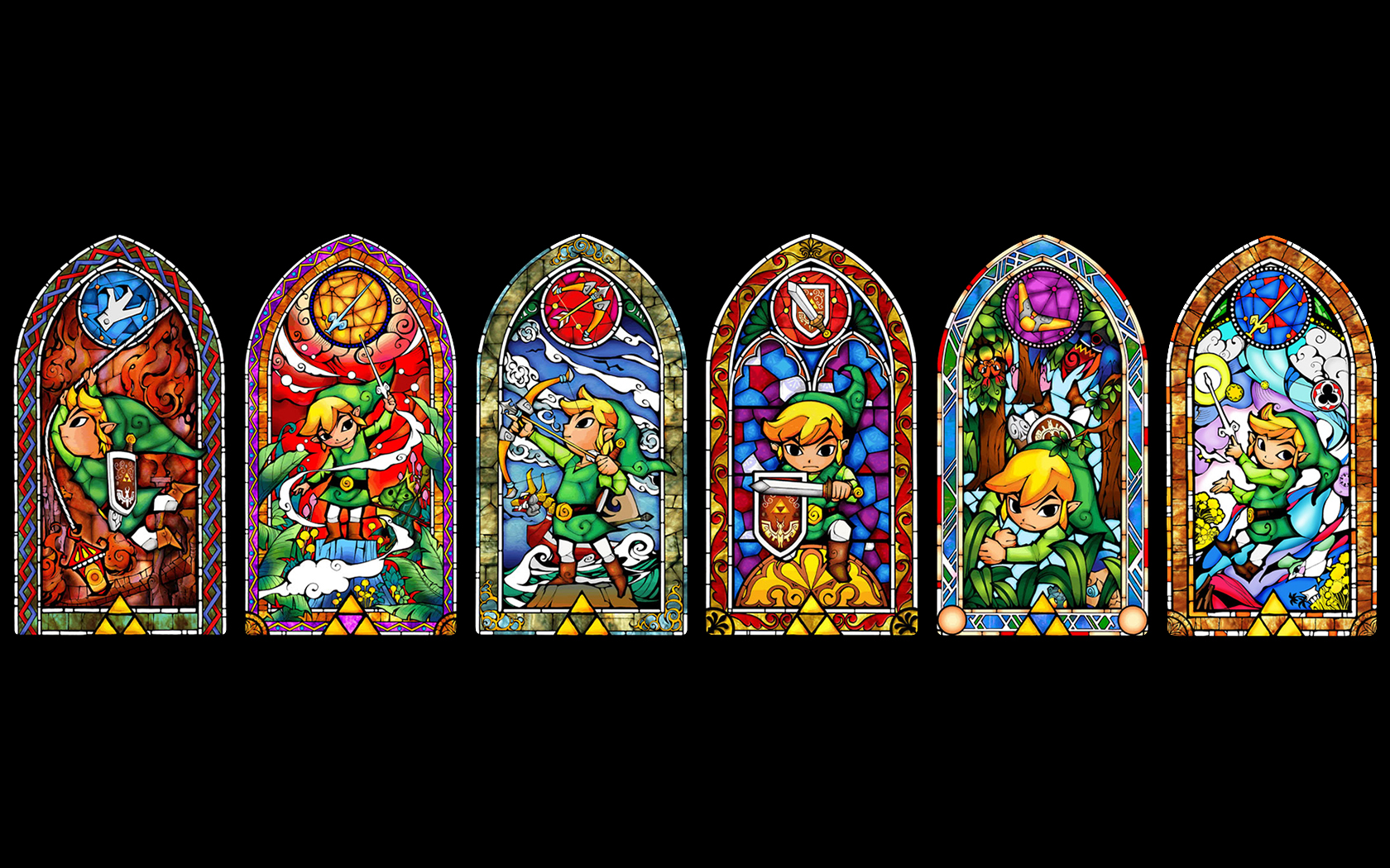 Hd Nes Wallpapers - Zelda Stained Glass - HD Wallpaper 