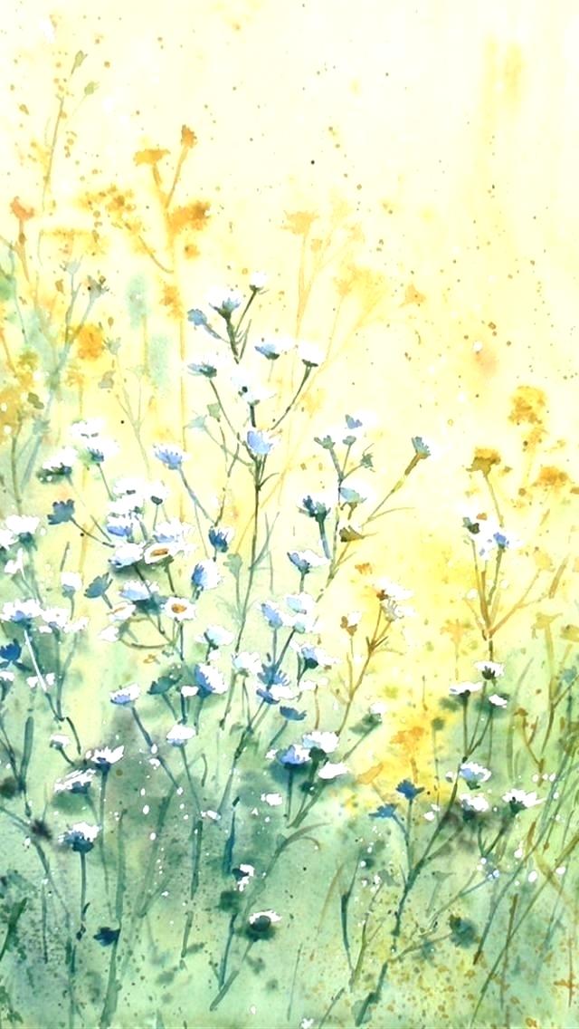 Iphone Wallpaper Flowers Painting Wallpaper Flowers - Flowers Painting Iphone - HD Wallpaper 