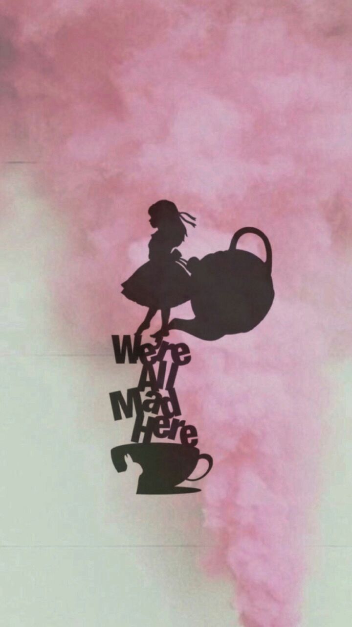 Alice In Wonderland Silhouette We Re All Mad Here - HD Wallpaper 