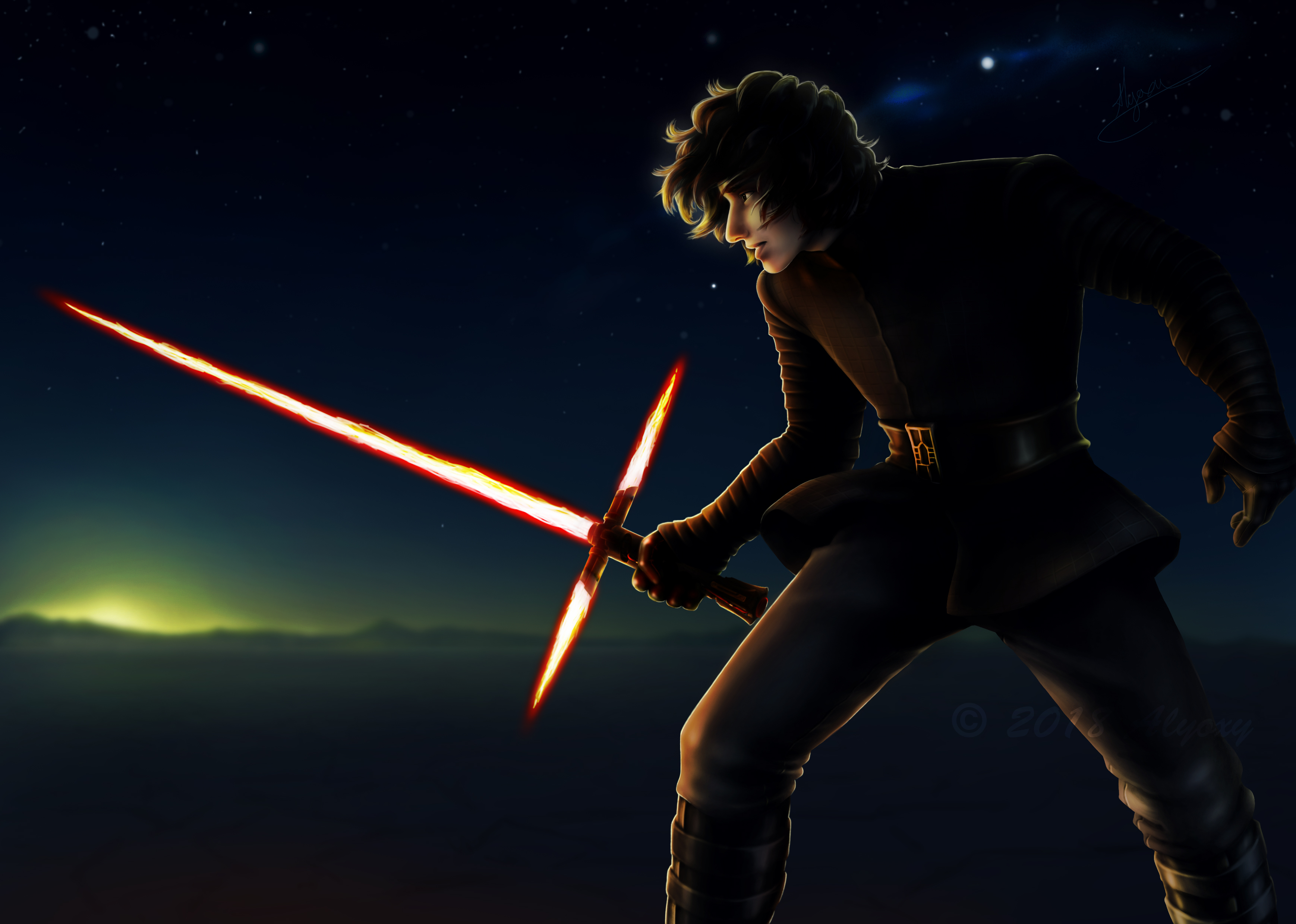 Kylo Ren Ben Solo Art - HD Wallpaper 