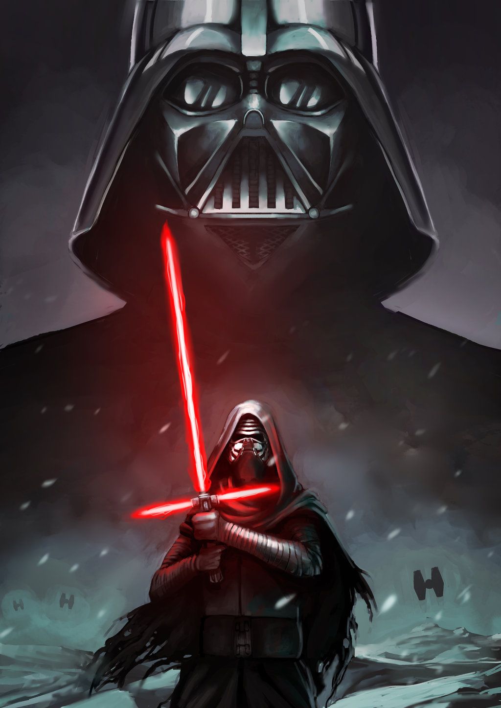 Star Wars Darth Vader And Kylo Ren - HD Wallpaper 