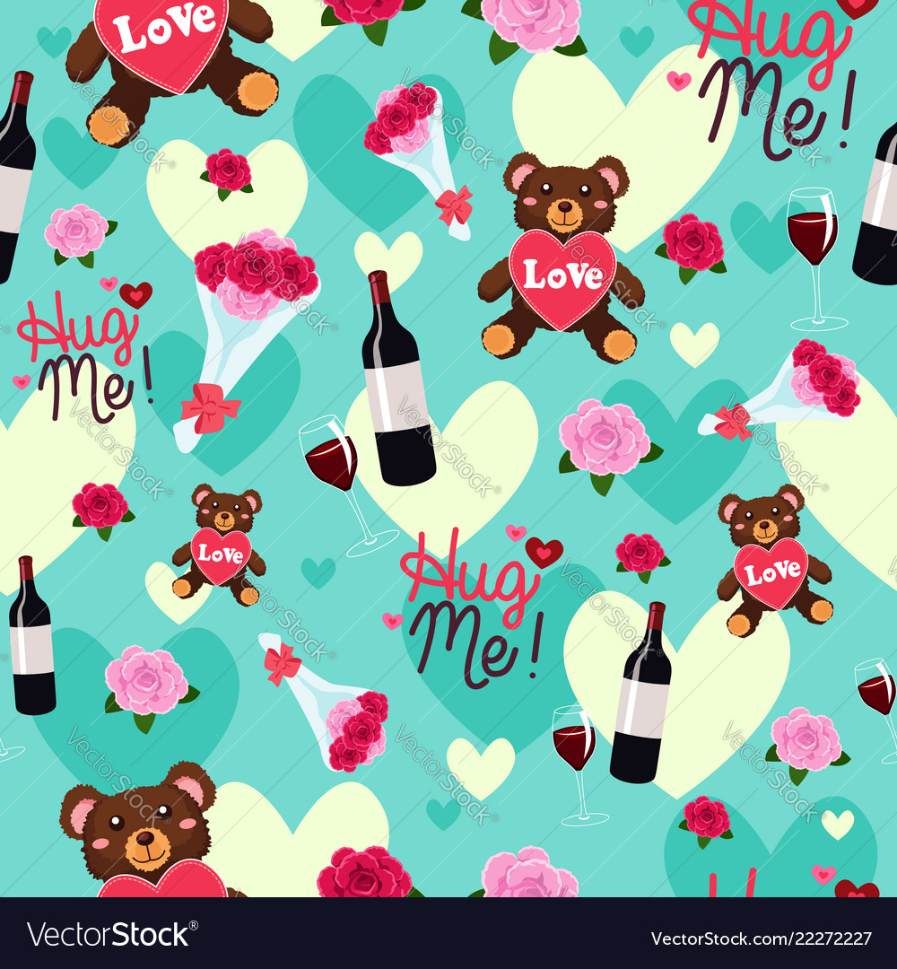 Valentine Day Pattern - HD Wallpaper 