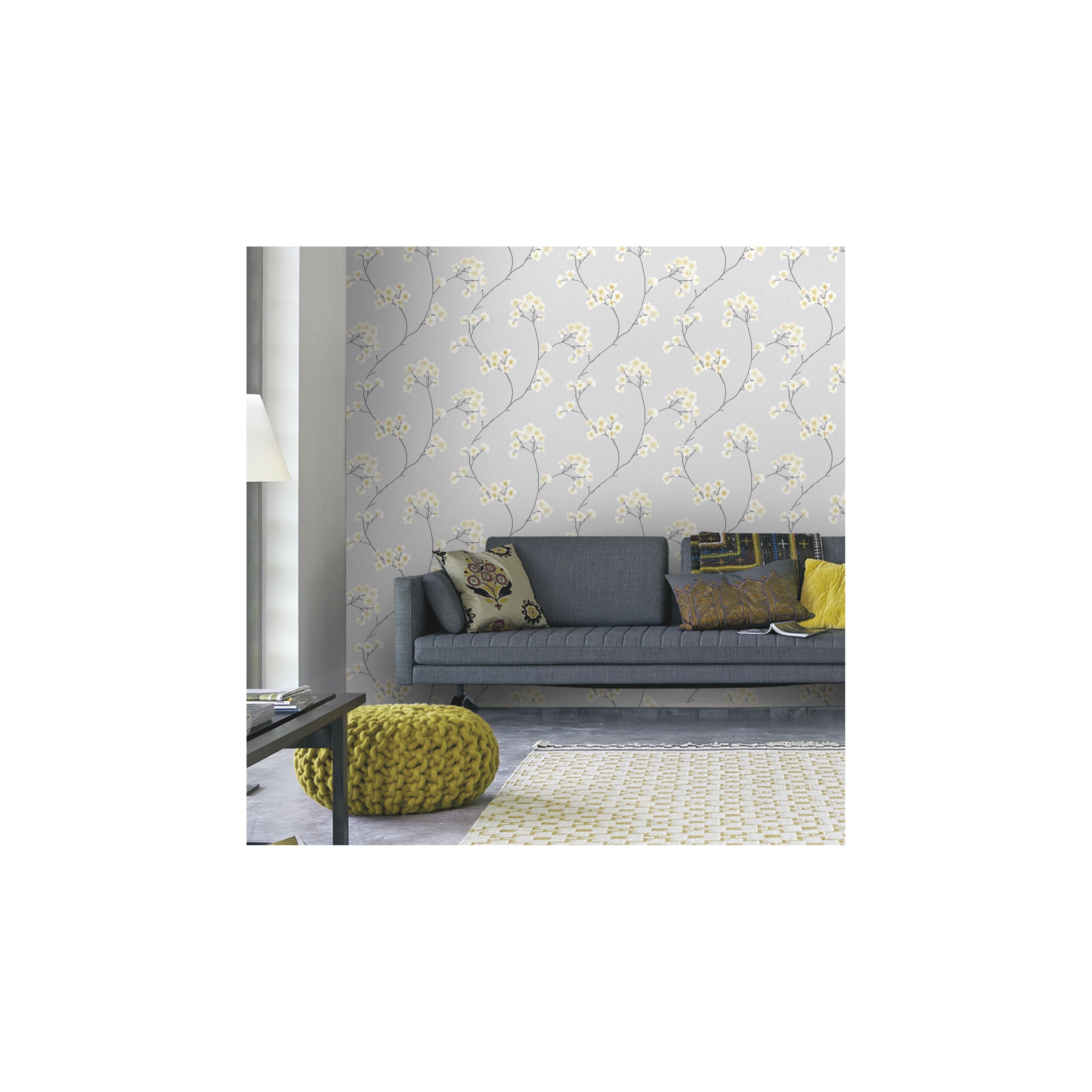 Ochre And Grey Wallpaper Modern - HD Wallpaper 