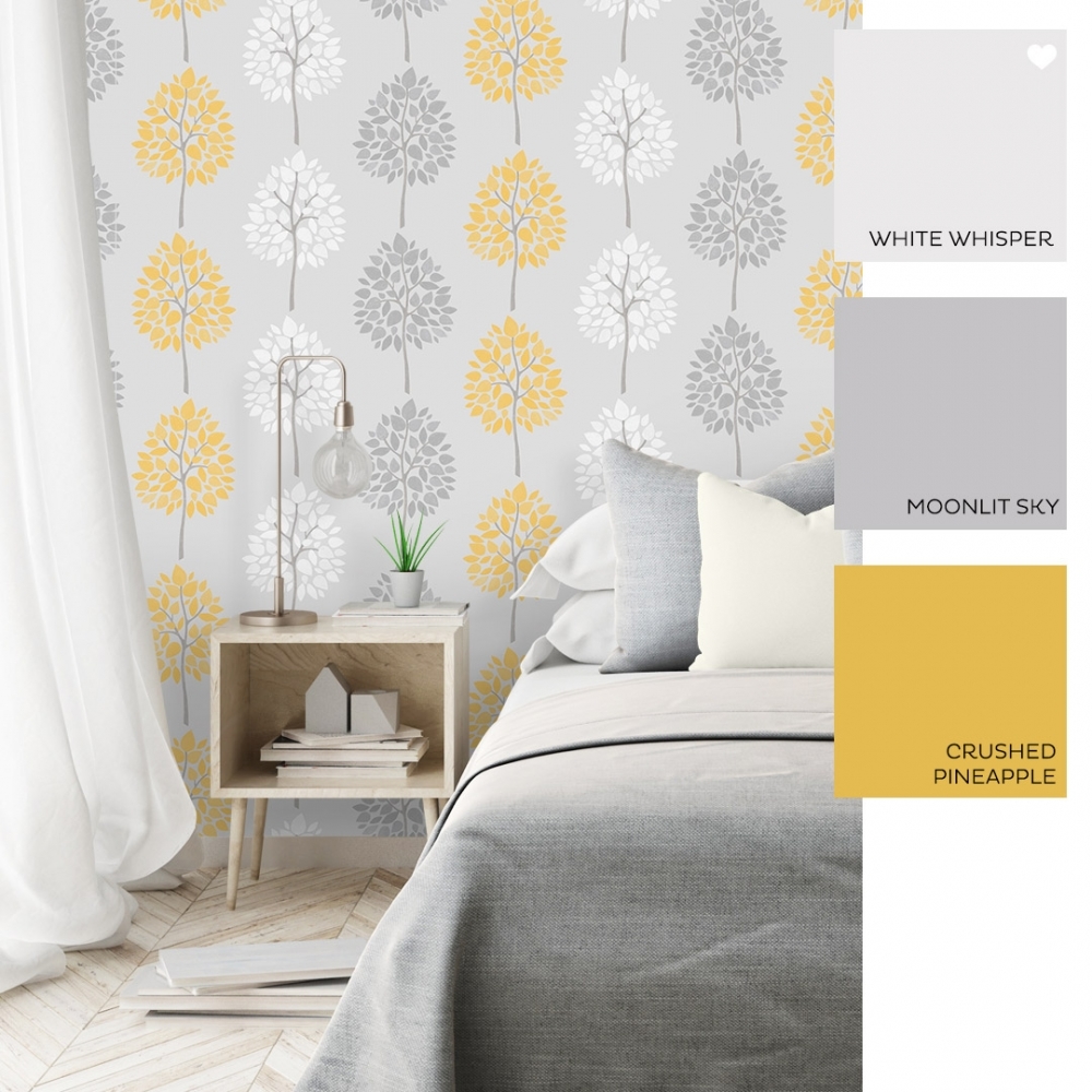 Grey Feather Wallpaper Bedroom - HD Wallpaper 