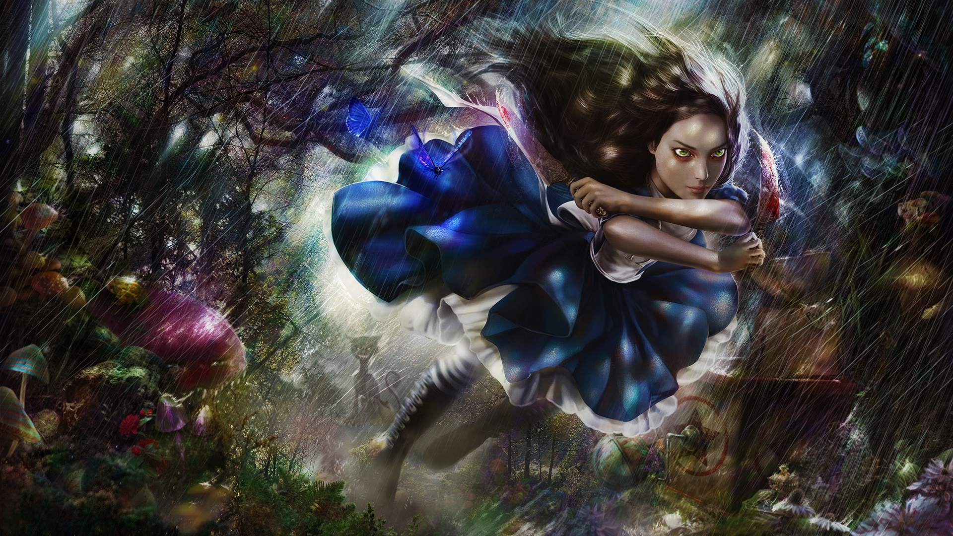 Alice Liddell X Cheshire Cat - HD Wallpaper 