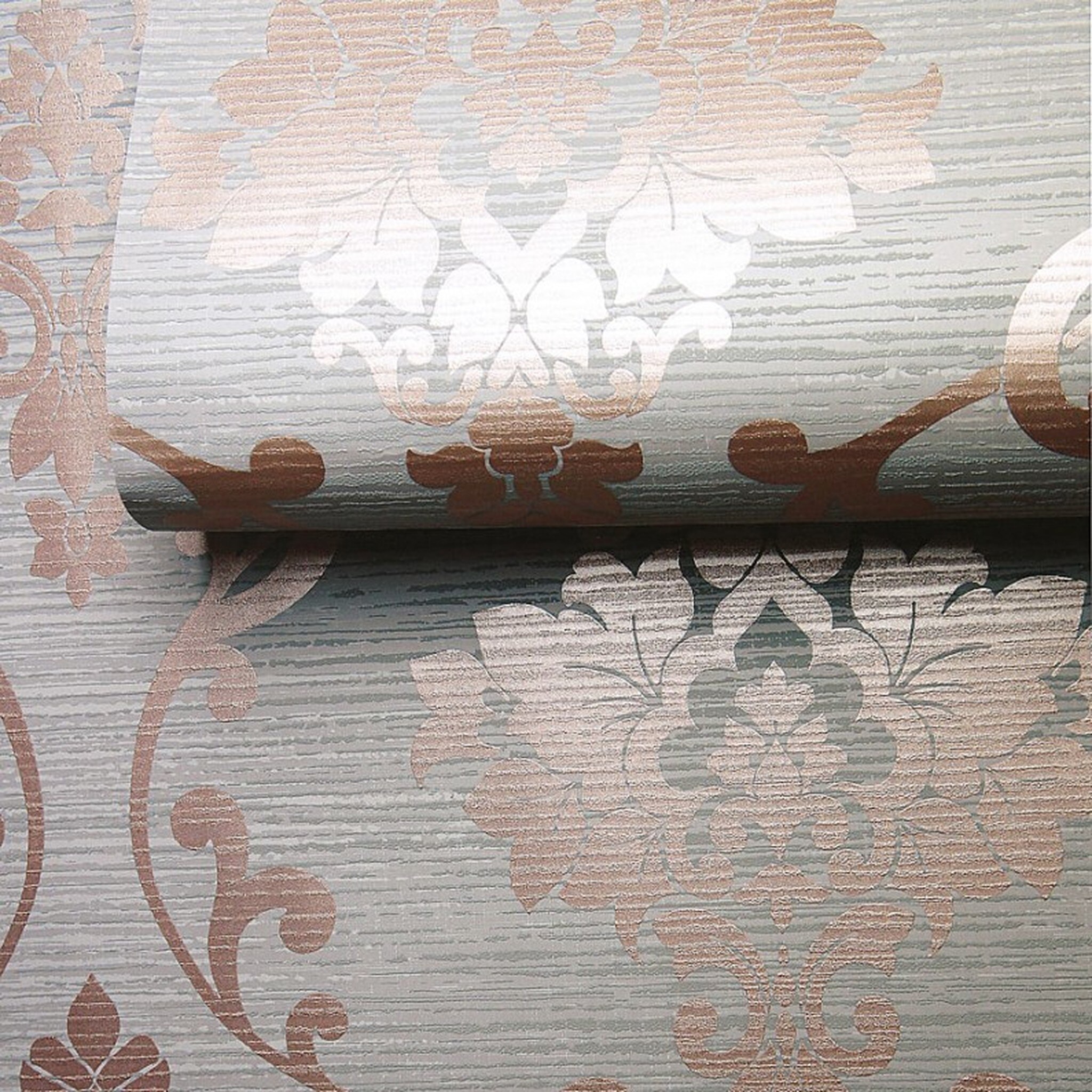 Kaluna Damask Grey/ Rose Gold Wallpaper Wood 2048x2048 Wallpaper