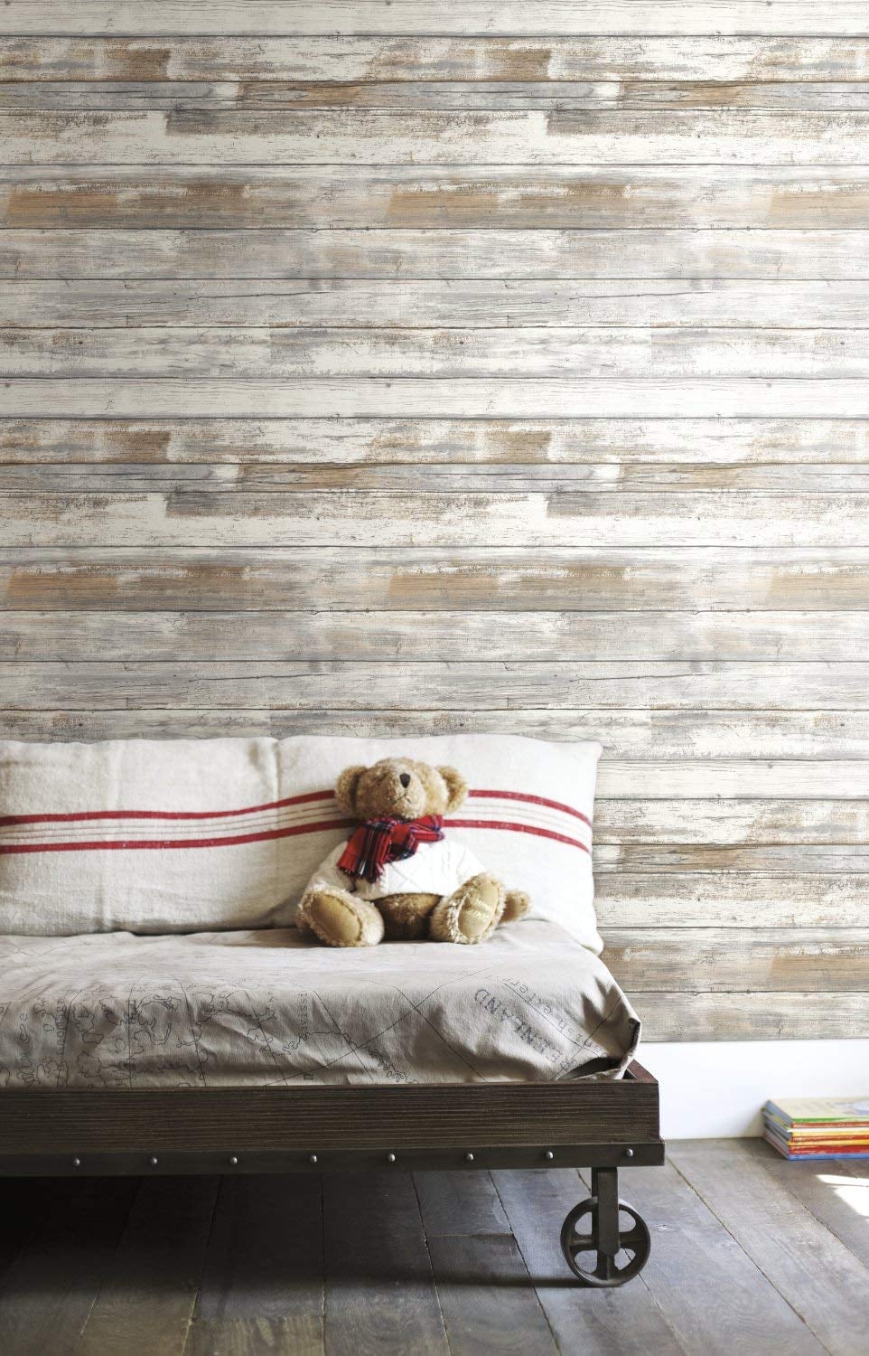 Roommates Distressed Wood Peel And Stick - HD Wallpaper 