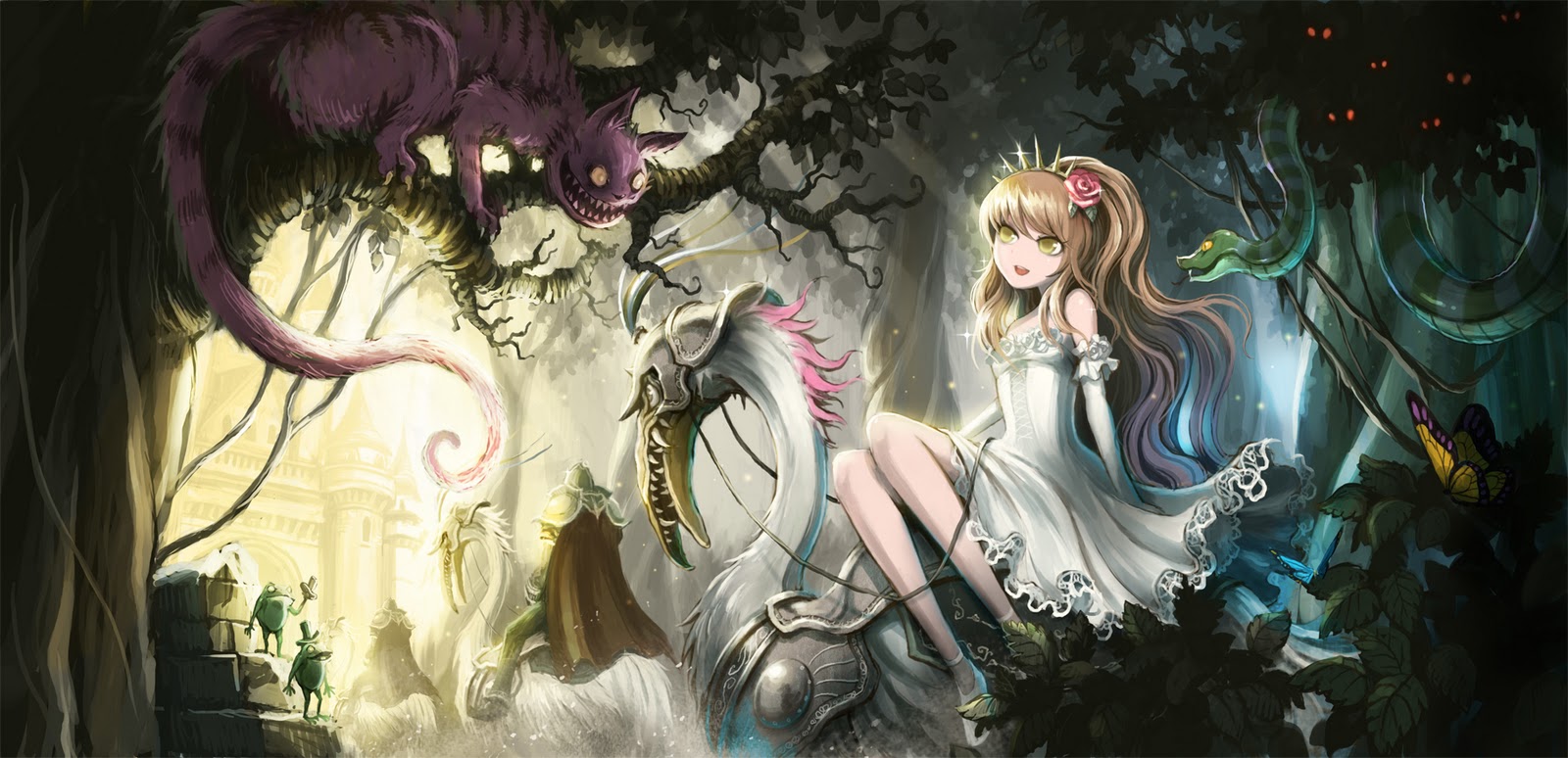 Alice In Wonderland Anime Cheshire Cat - Alice In Wonderland Wallpaper Anime - HD Wallpaper 