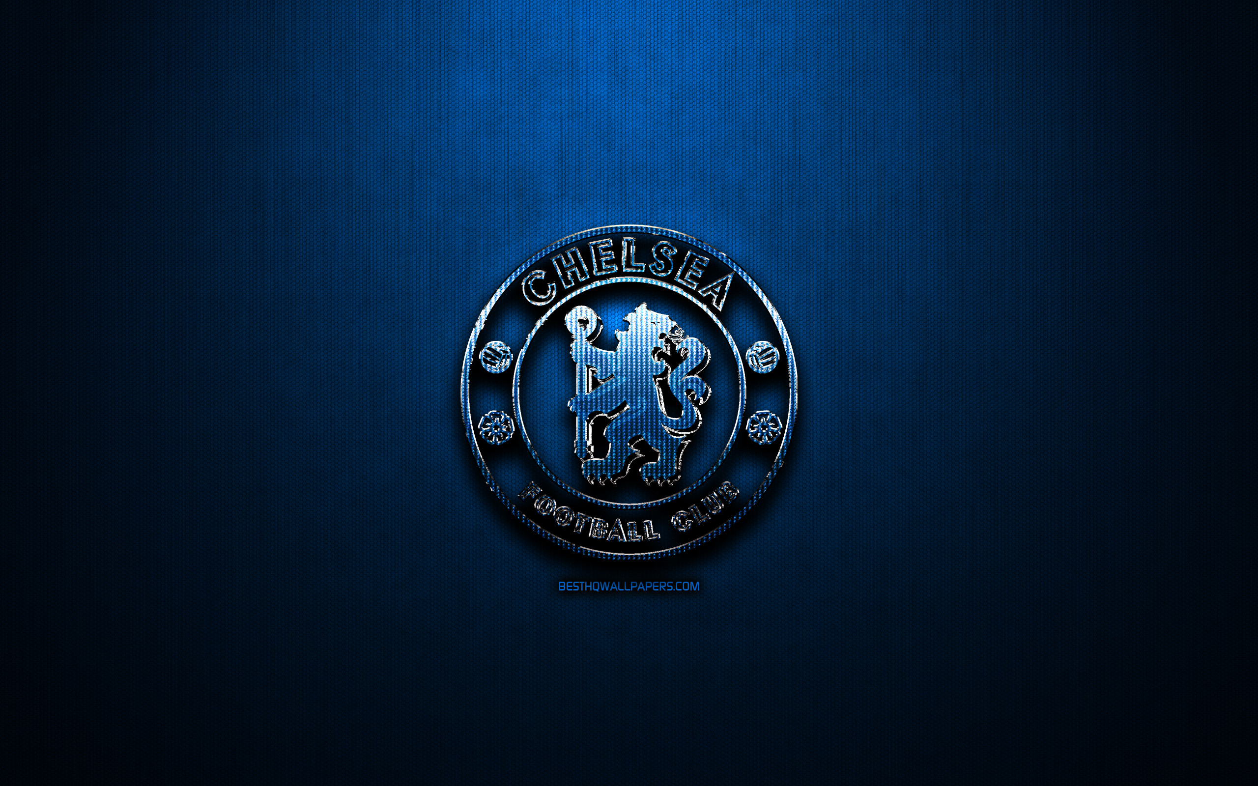 Chelsea Fc, Blue Metal Background, Premier League, - Emblem - HD Wallpaper 