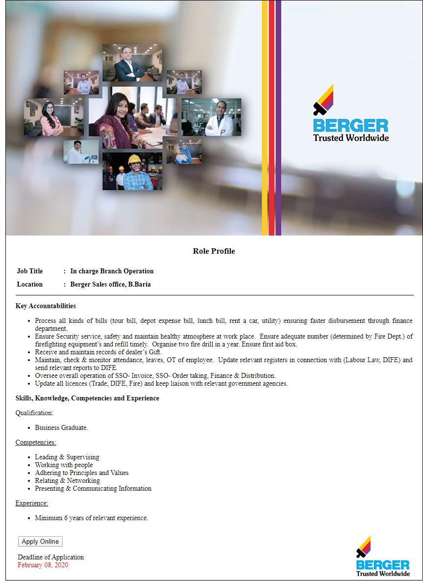 Berger Paints Bangladesh Limited Job Circular - Berger Paints Job Circular 2019 - HD Wallpaper 
