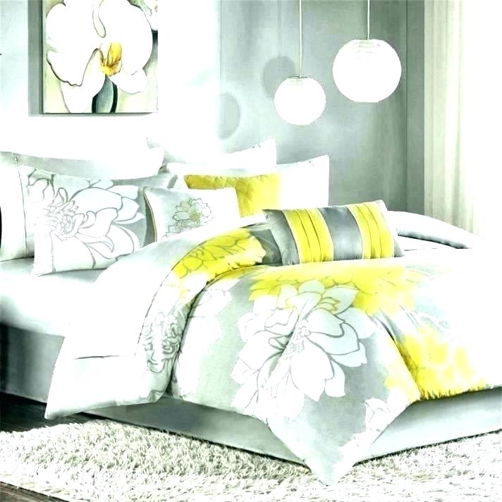 Grey Yellow Bedroom Guest Gray White And Designs Wallpaper - Comforter - HD Wallpaper 