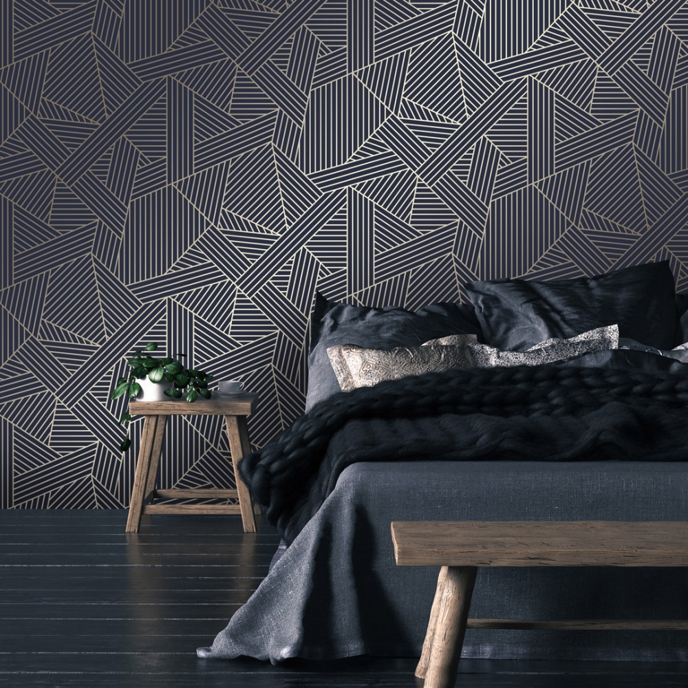 Geometric Wallpaper In Bedroom - 1000x1000 Wallpaper 