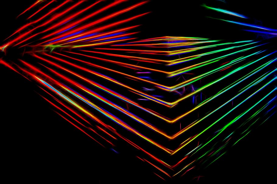 Multicolored Geometric Wallpaper, Abstract, Neon, Background, - Neon Lights Public Domain - HD Wallpaper 