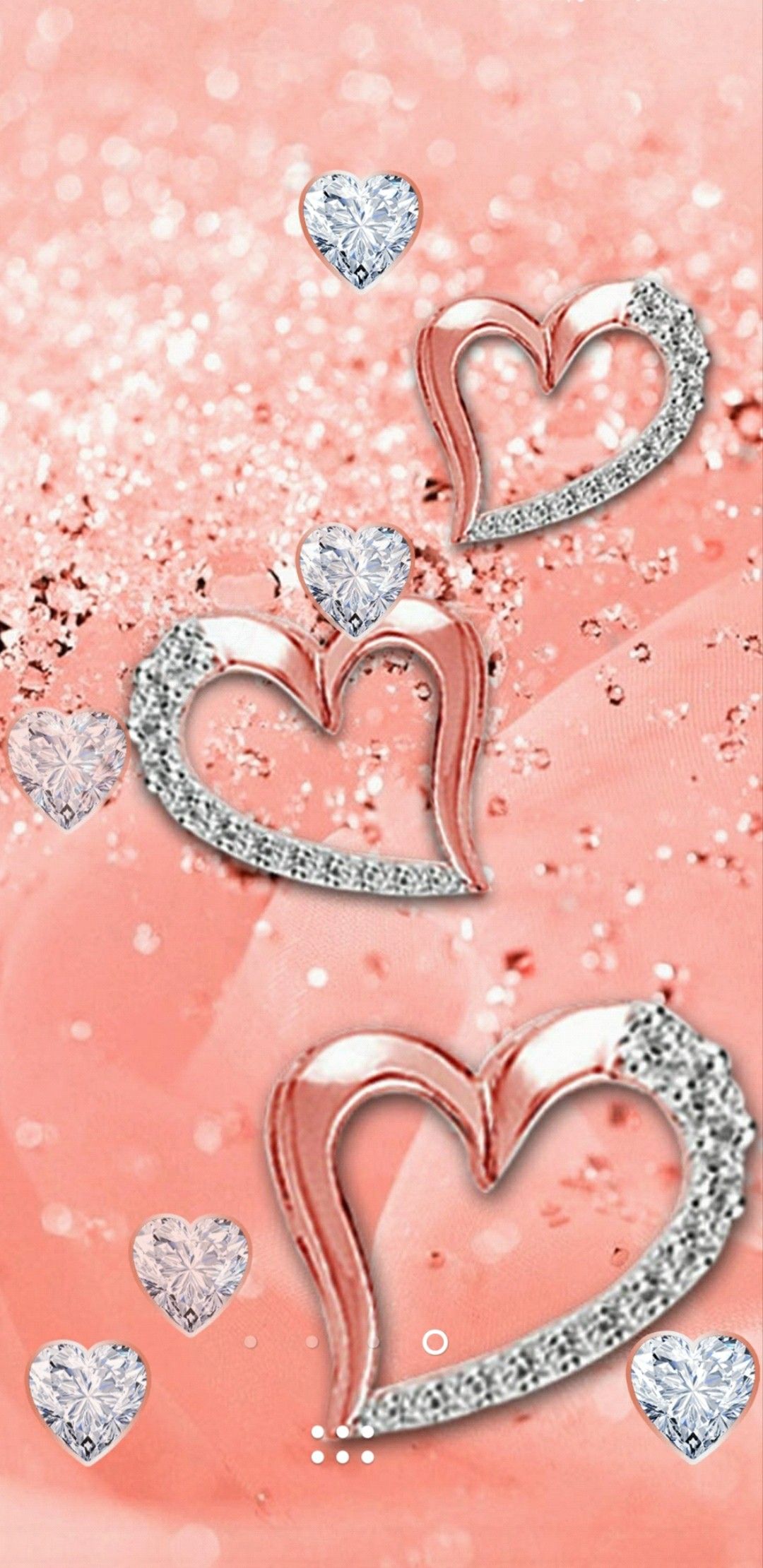 Rose Gold Heart Wallpaper Iphone - HD Wallpaper 