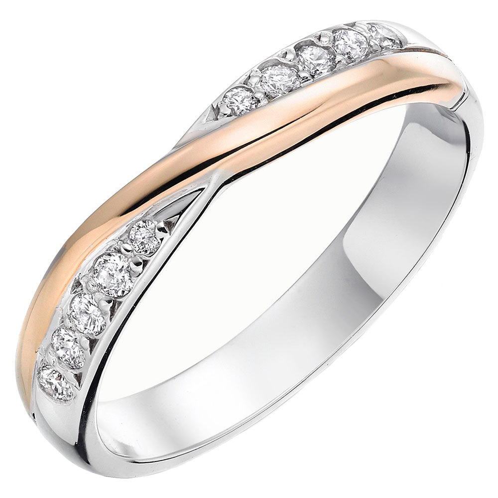 Rose Gold White Gold Wedding Band - HD Wallpaper 
