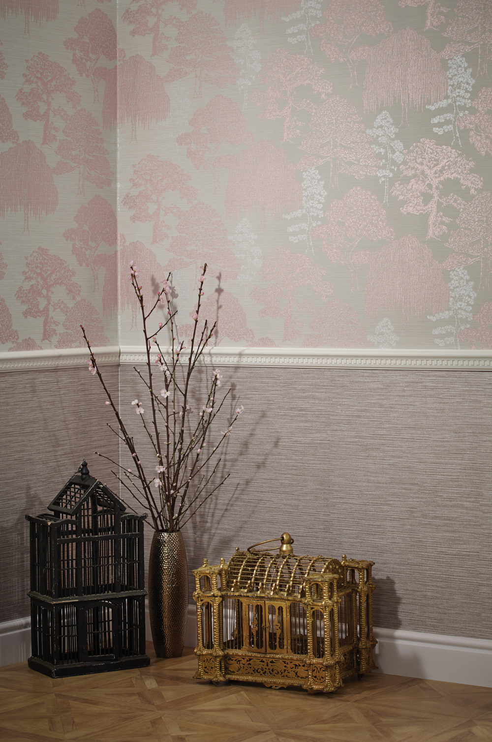 Arthouse Meili Rose Gold Wallpaper Room - Rose Gold Wallpaper Rooms - HD Wallpaper 
