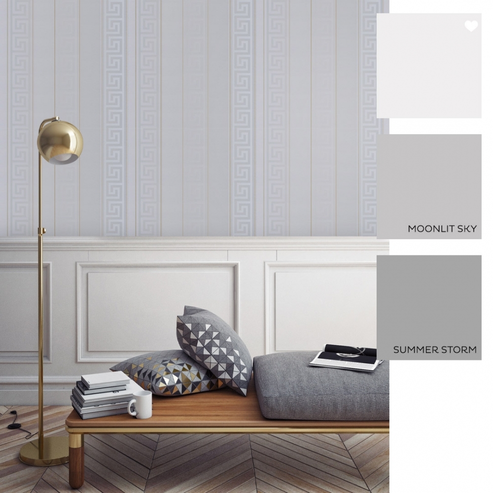 Black Versace Greek Stripe Wallpaper 93524-4 Gold - 36 X 72 Cf Floater Frames Canvas Print - HD Wallpaper 