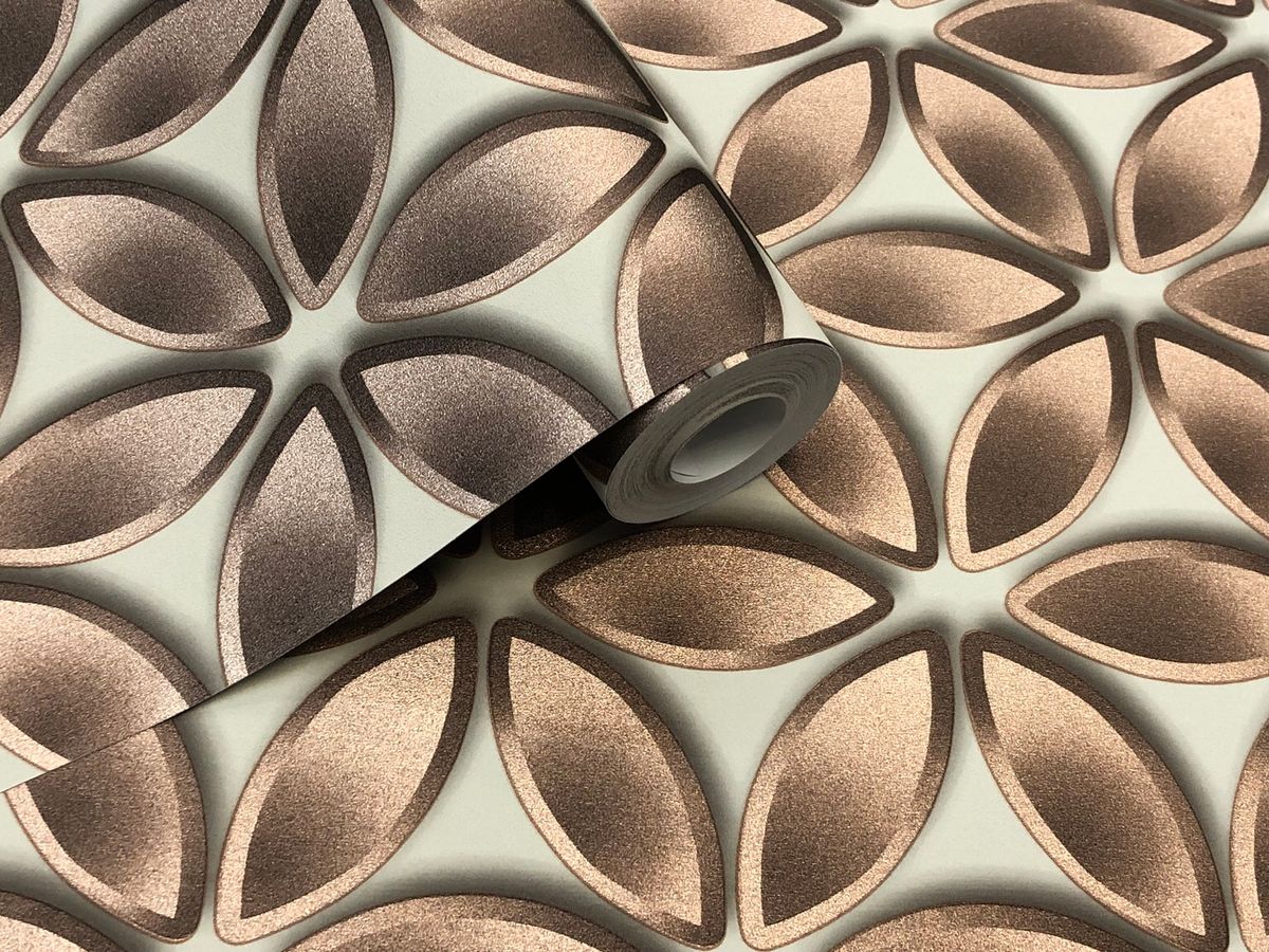 Absolutely Amazing Fully Washable Design Metallic Copper - Circle - HD Wallpaper 