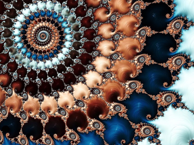 Fractal Art Wallpaper, Copper Blue - Circle - HD Wallpaper 