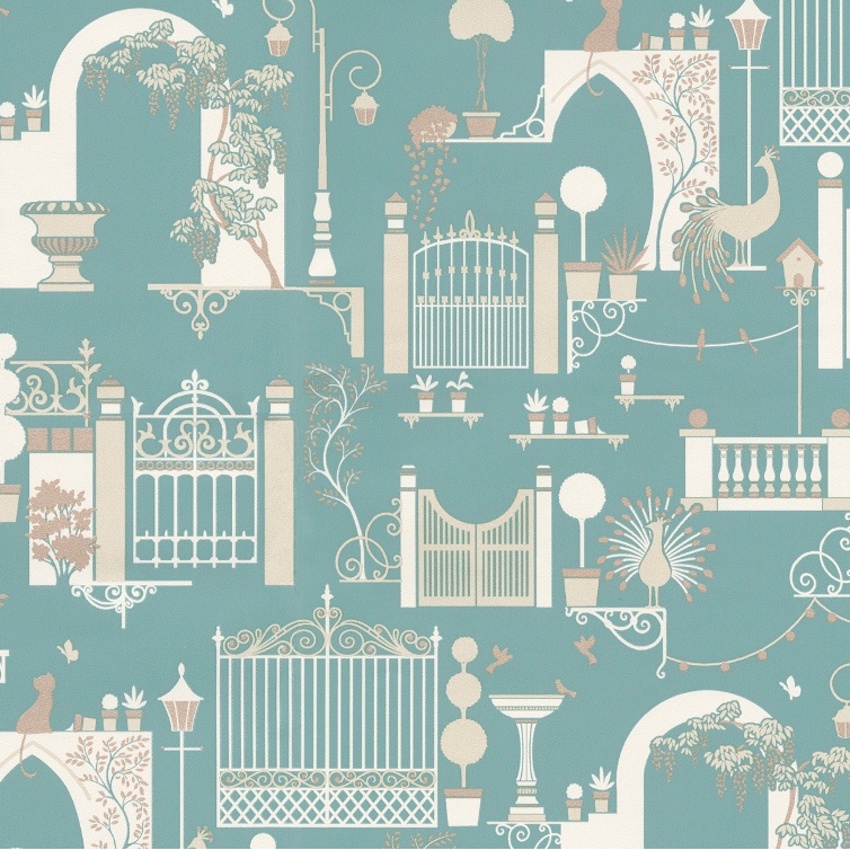 Belgravia Decor Madeline Teal Wallpaper - Wallpaper - HD Wallpaper 