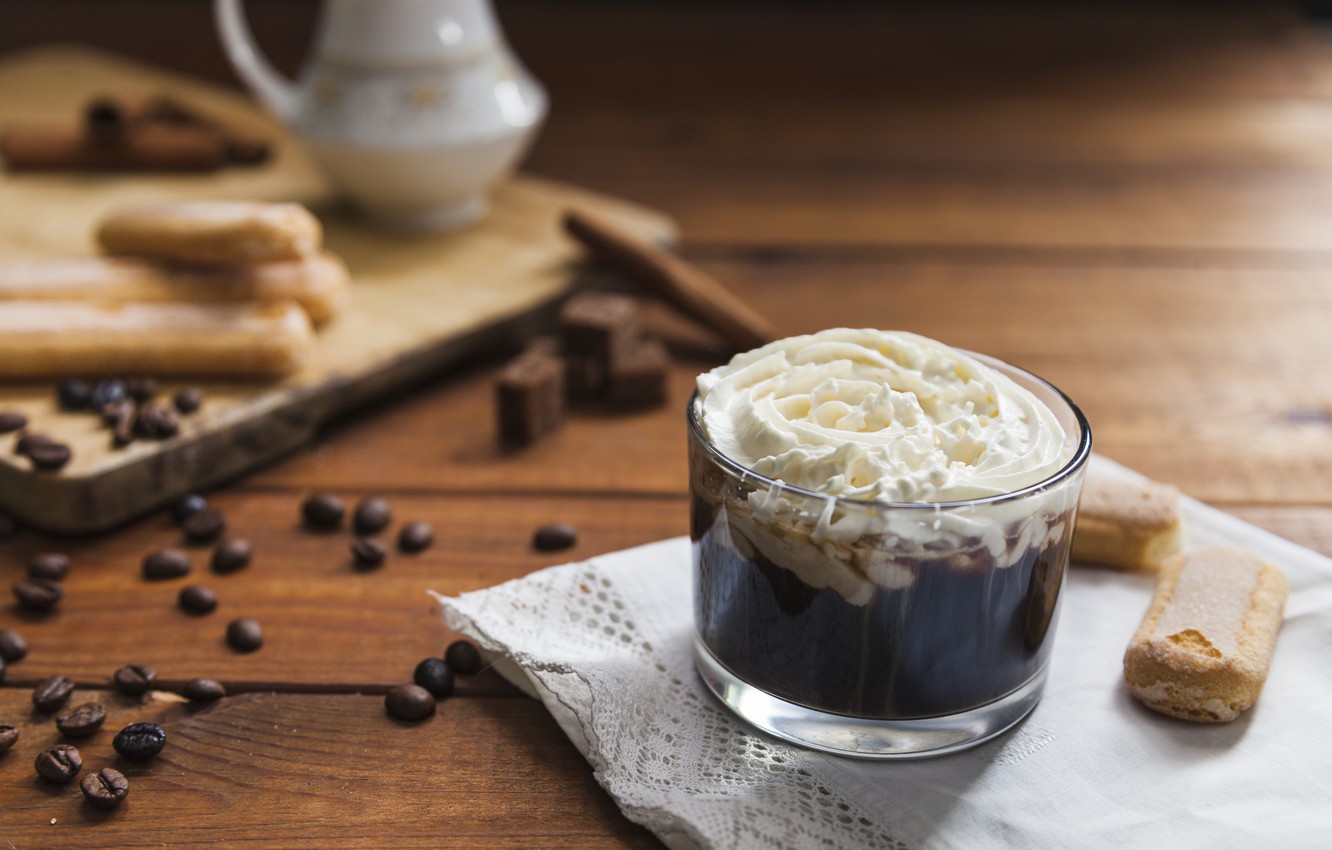 Photo Wallpaper Chocolate, Cookies, Cream, Dessert, - Coffee - HD Wallpaper 