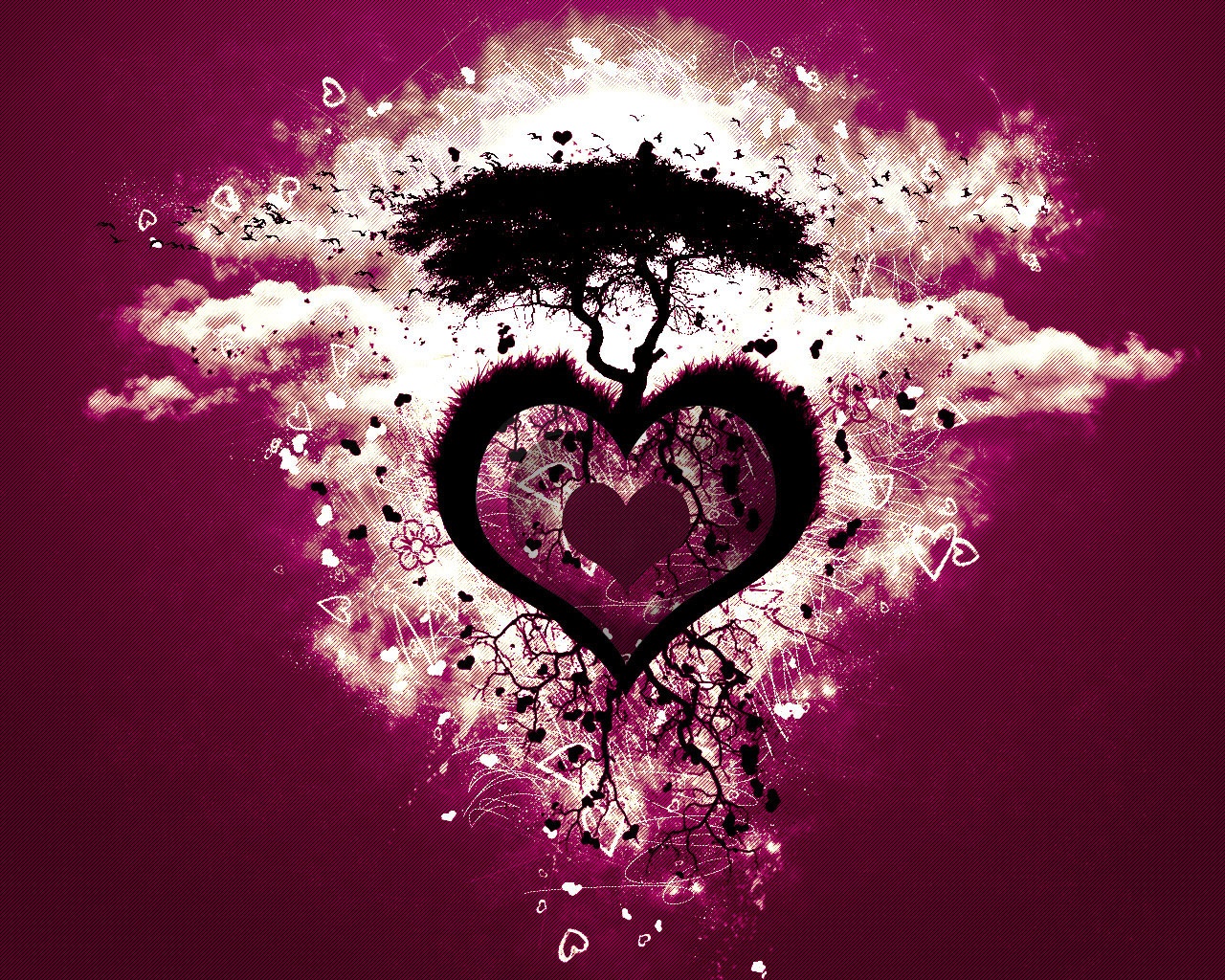 Heart Love Tree - N Wallpaper Hd Love - HD Wallpaper 
