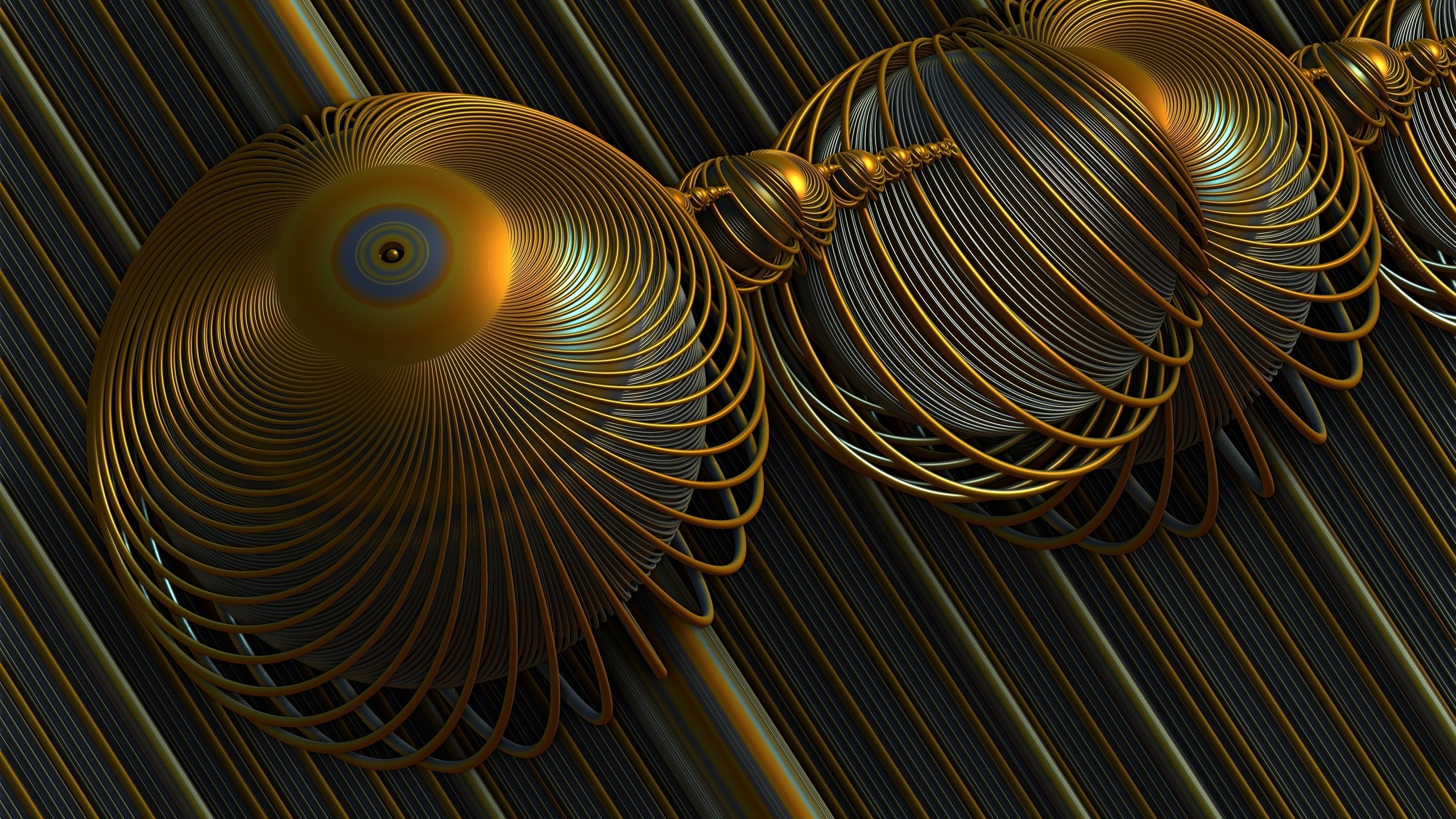 Digital Gold 3d Fractal Wallpaper Hd - HD Wallpaper 