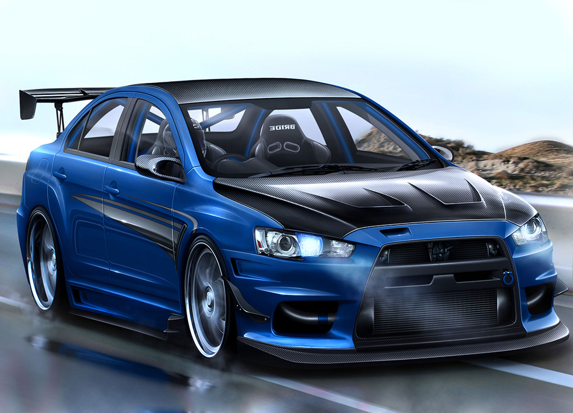 2016 Mitsubishi Lancer Wallpaper Hd - 2015 Mitsubishi Evolution Blue - HD Wallpaper 