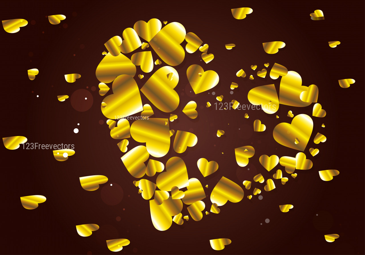 Brown And Gold Heart Wallpaper Background - Pill - HD Wallpaper 