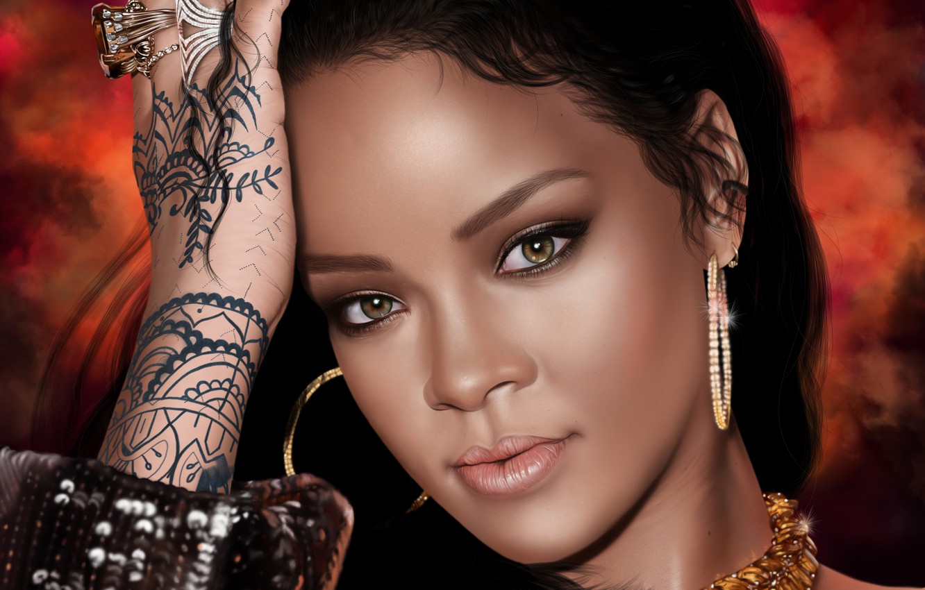 Photo Wallpaper Face, Model, Beauty, Singer, Rihanna, - Rihanna Biografia - HD Wallpaper 