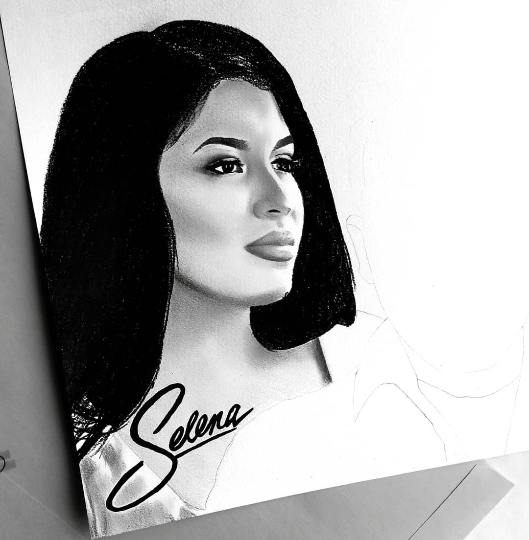 Selena Quintanilla Sketch - Selena Quintanilla Black And White - HD Wallpaper 